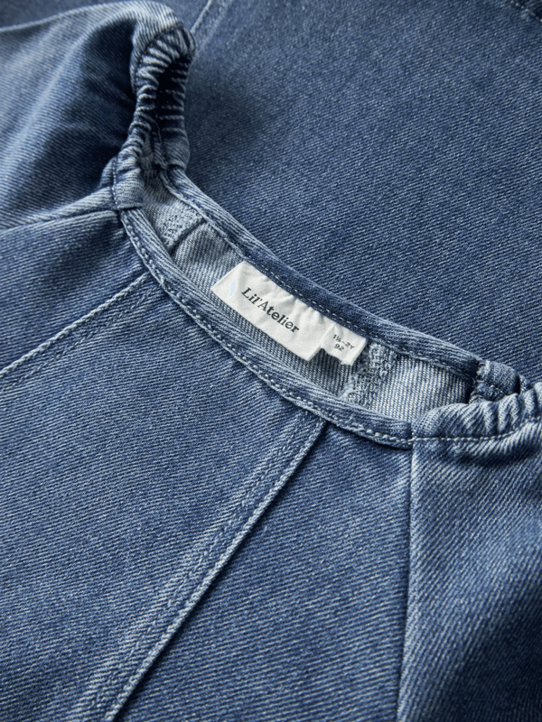 Obello Ls Loose Dnm Dress -  Dark Blue Denim.     