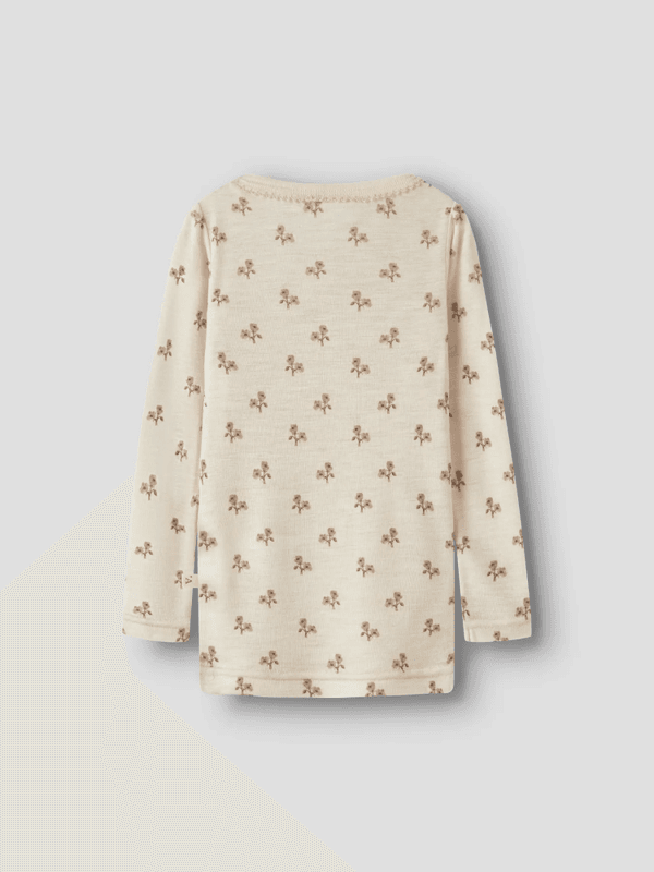Nalu Wo/Mo Ls Slim Top - Turtledove Flower   