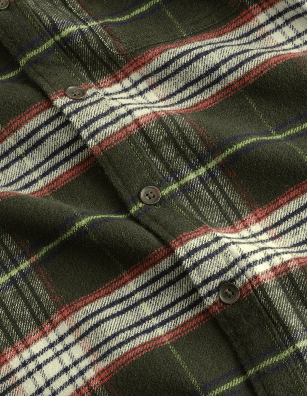 Check Overshirt  - Rosin Green