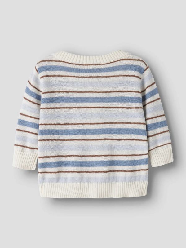 Hito Knit Cardigan - Coconut Milk/Dusty Blue | Striper