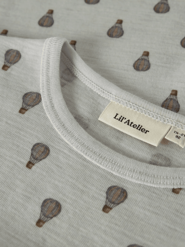 Noel Nor Wool Ls Slim Top - Oyster Mushroom