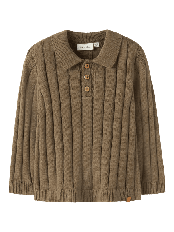 Lomon Loose Knit Polo - Kangaroo