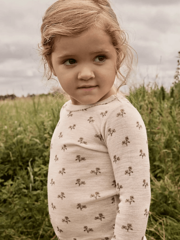 Nalu Wo/Mo Ls Slim Top - Turtledove Flower   